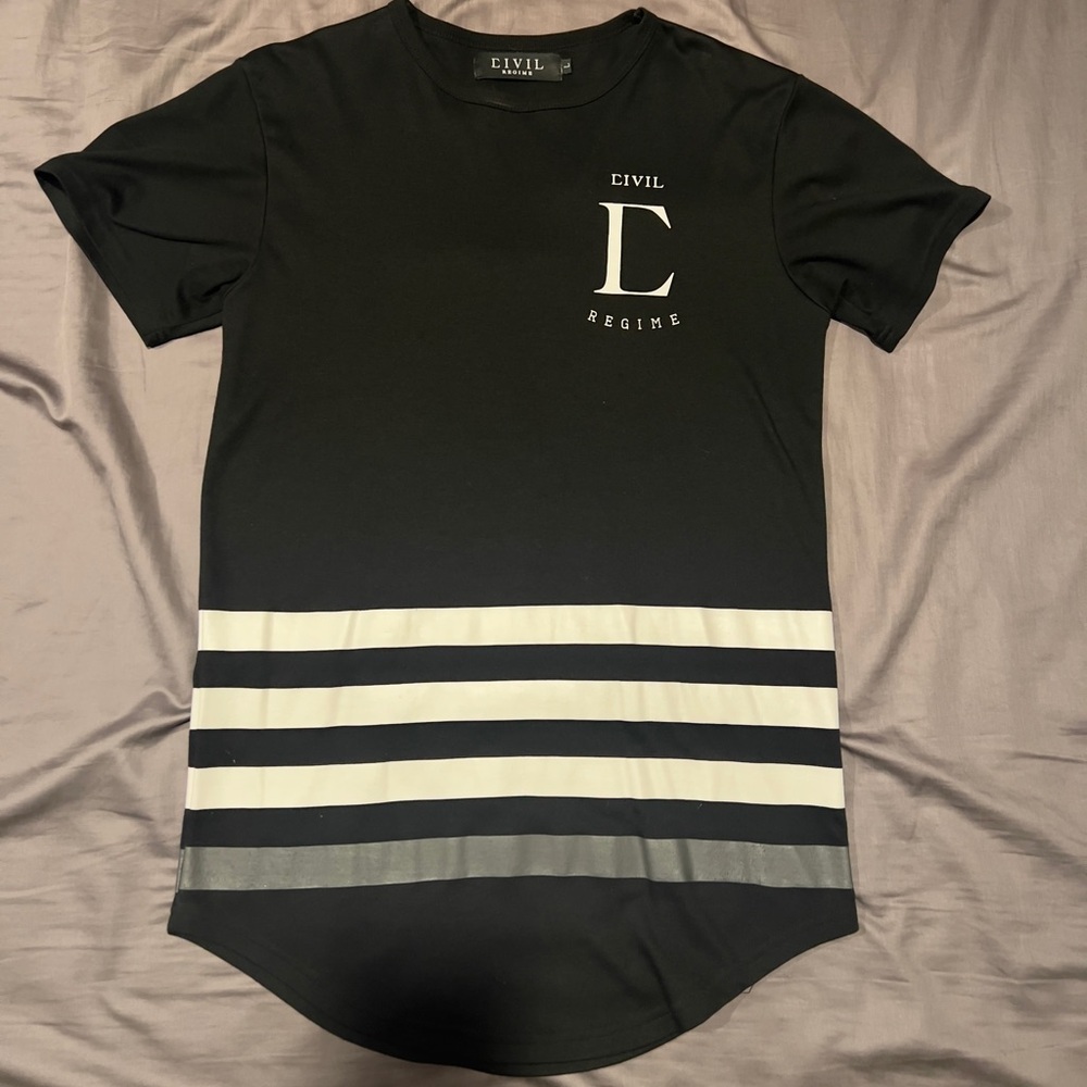 Civil Regime League Drop Extended Tee Black